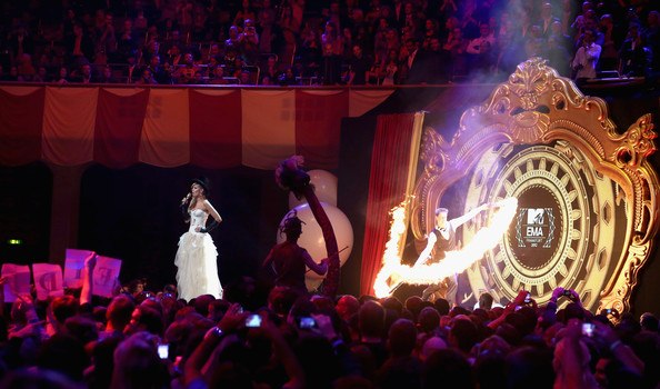 Spark Fire Dance performing signature fire act with flaming swords at MTV awards