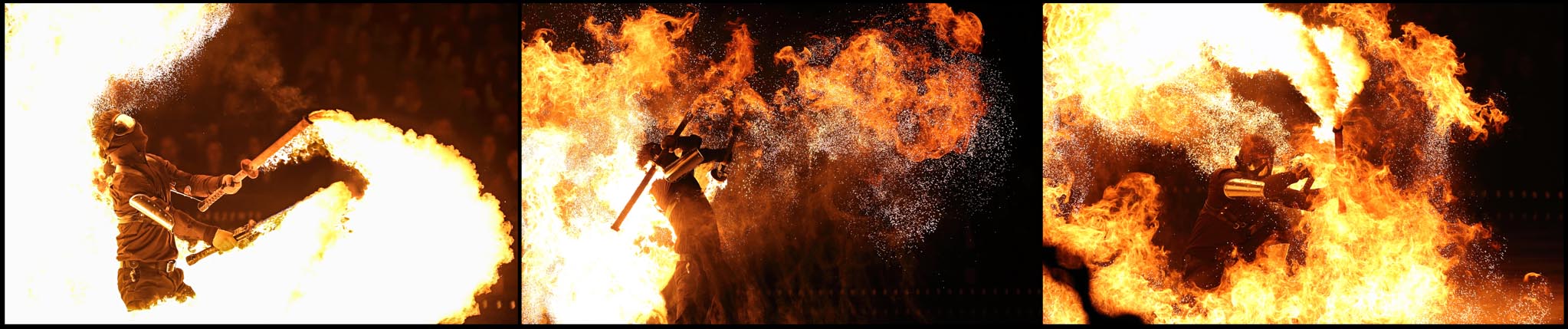 Fire breather swords, spectacular acts, fire shows, cirque acts, flamethrower, fire dancers, fire jugglers, special effects