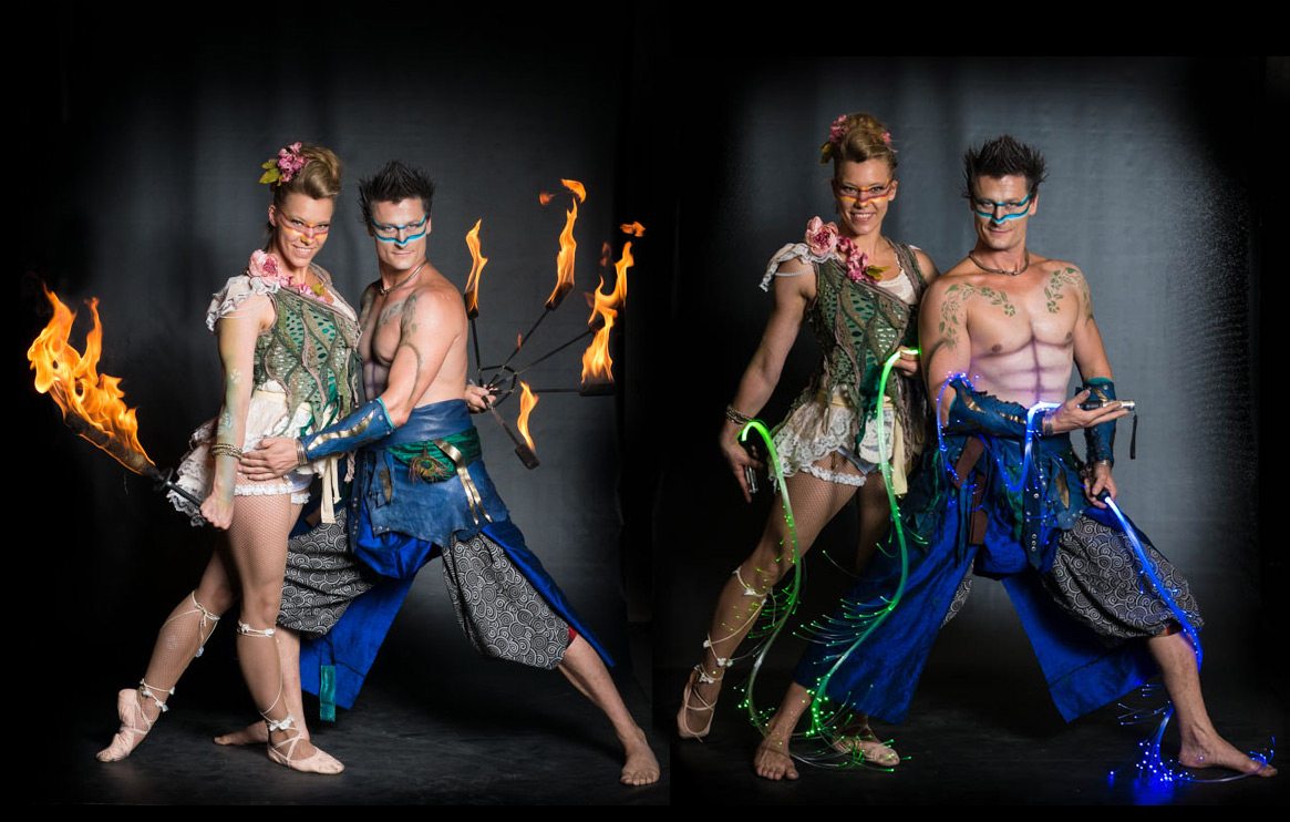feuer show based in europe fire elves by spark fire dance