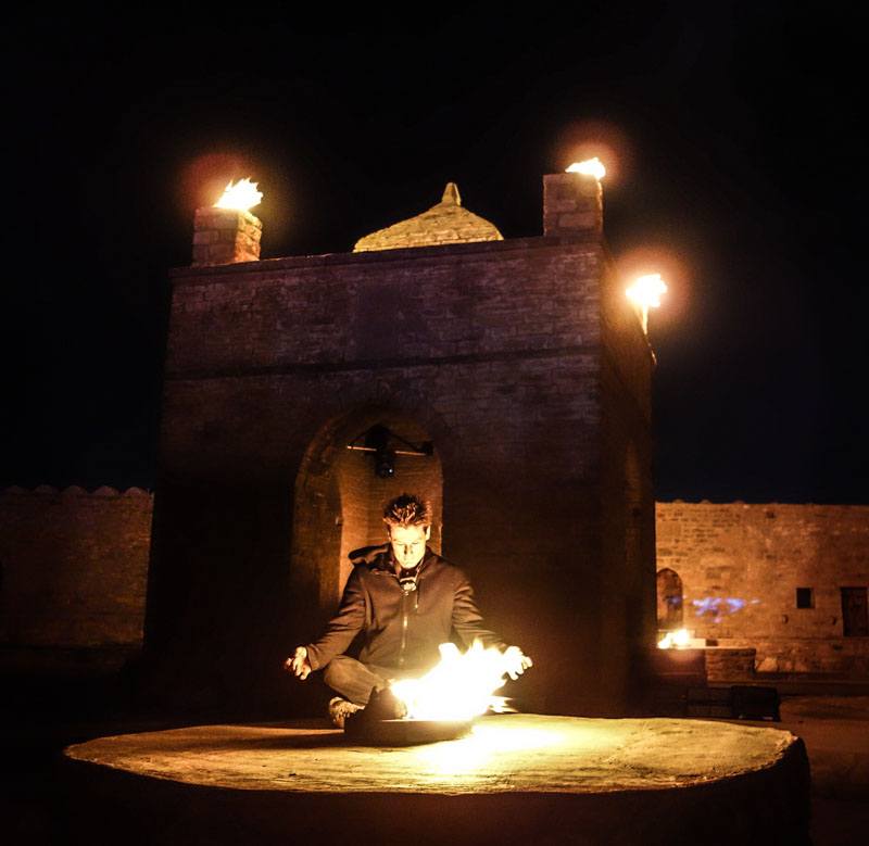 Artist focuses at fire temple on a new choreography